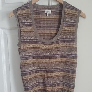 L.L.Bean Signature Fairisle Merino Wool Sweater Vest Size Small
